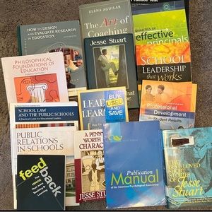 Bundle of books for Masters program in instructional leadership.